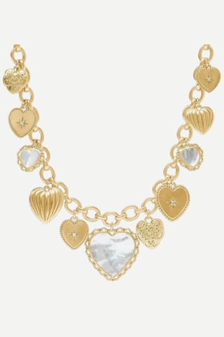Julie Vos Heart Charm Necklace, Mother of Pearl JULIE VOS