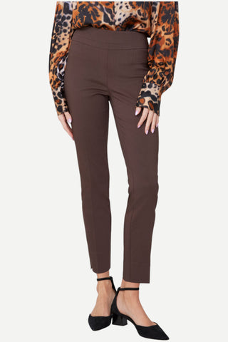 Renuar Woven Cigarette Pant, Chocolate
