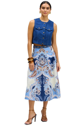 Allison Mabel Skirt, Azure Paisley
