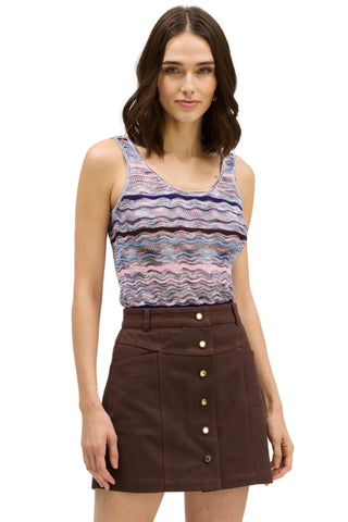 Allison Bianca Tank, Blue & Pink Multi Waves