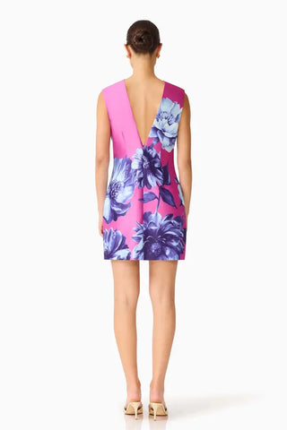 Elliatt Sybella Shift Mini Dress, Blue Pink Floral