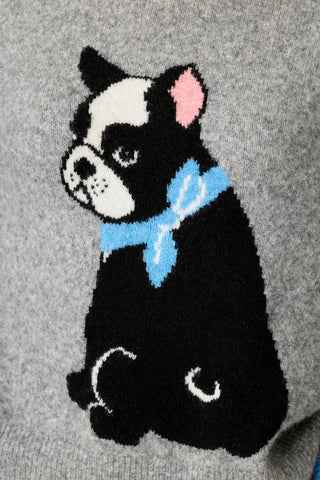 PJ Salvage French Bulldog Sweater, Grey