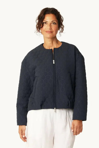 Ilse Jacobsen Honeycombe Short Quilted Jacket, Dark Indigo ILSE JACOBSEN