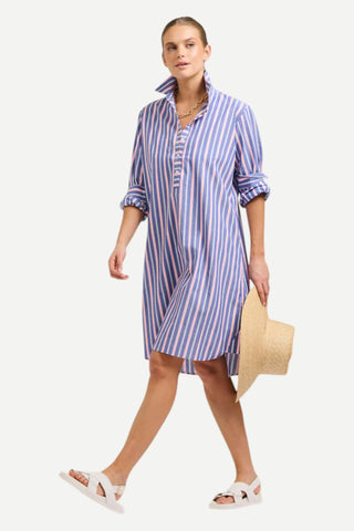 Shirty USA, The Claire Popover Shirtdress, Chambray Pink Stripe Shirty