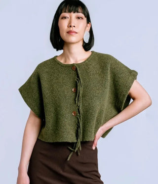Kerisma Sachi Vest Sweater, Olive/Jade