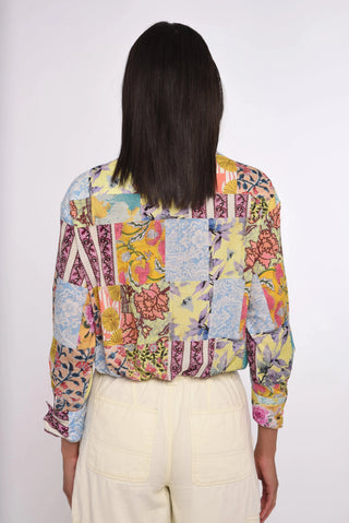 Love the Label Amber Top, Petunia Patchwork Print LOVE THE LABEL