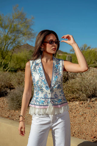 Love the Label Kaye Vest, Greta Scarf Print LOVE THE LABEL