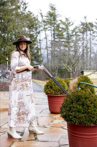 House of MBR Ruthie Shirt Dress Long, Maple Field & Feather