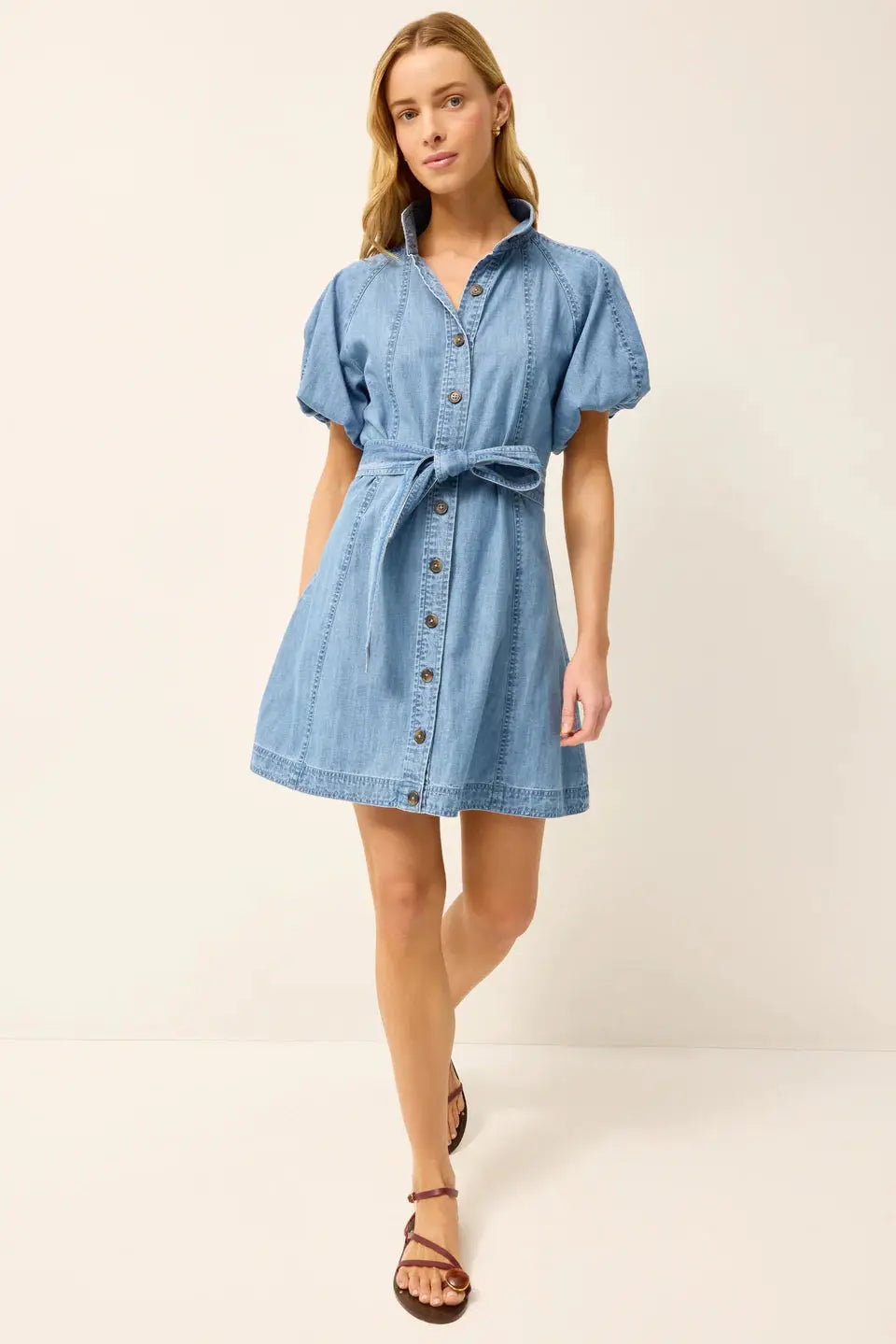 Marie Oliver Esther Dress, Light Wash Denim