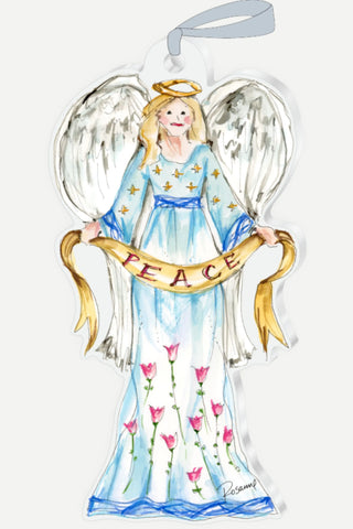 Rosanne Beck Collections Small Acrylic Art, Handpainted Peace Blue Angel