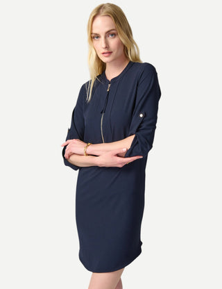 Joseph Ribkoff Mini High-neck Shift Dress - Blue