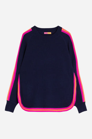 Vilagallo Jersey Sweater, Navy / Orange