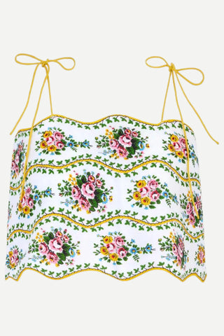 Pink City Prints Sicily Top, Vintage Bouquet Pink City Prints