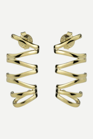 Sheila Fajl Zig Zag Stud Earrings, Gold