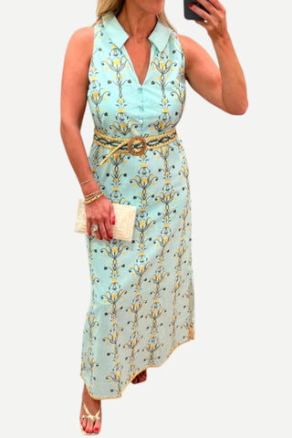 Anna Cate Jill Midi Dress - Aqua Garden