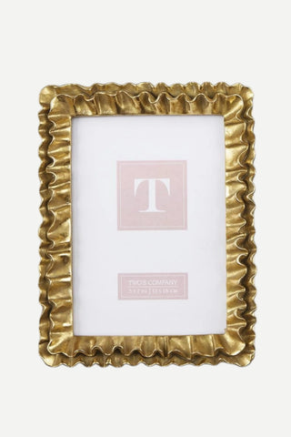Two's Company Gold Ruffle Frame, 5x7 TWO'S COMPANY
