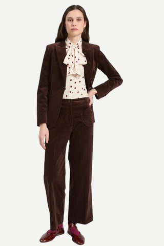 Vilagallo Velvet Crop Pant, Brown