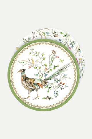 Rosanne Beck Collections Round Coaster, Handpainted Pheasant with Greenery