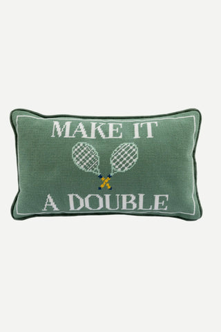 Furbish Make It A Double, Needlepoint Pillow
