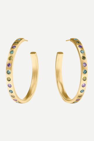 Julie Vos Rainbow Large Hoop Earring, Blue Twilight
