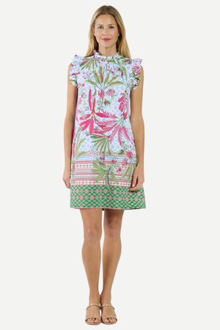 Jude Connally Shari Dress, Palm Royal White