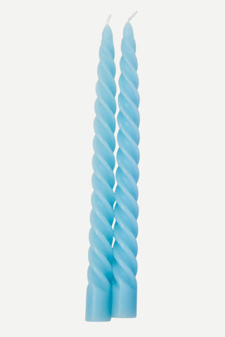 Two's company, Spiral Candles(2), Medium Blue