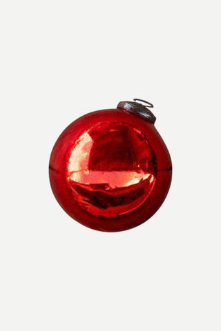 Park Hill Collection Antique Shiny Ruby Glass Ball Ornament, Medium