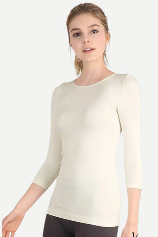 NIKIBIKI 3/4 Sleeve Crew Neck Top, Ivory