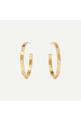 Julie Vos Crescent Stone MEDIUM Hoop, Cubic Zirconia JULIE VOS