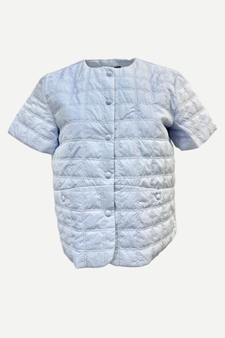Elliott Lauren Cover Story Snap Front Short Sleeve Quilted Jacket, Iris