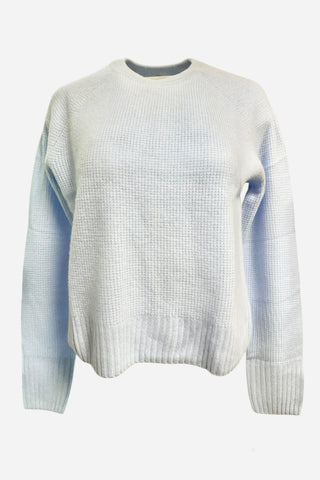 White + Warren Cashmere Waffle Sweatshirt, Pale Mist