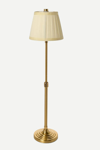 Two's Company Adjustable Gold LED Lamp, Pleated Shade TWO'S COMPANY