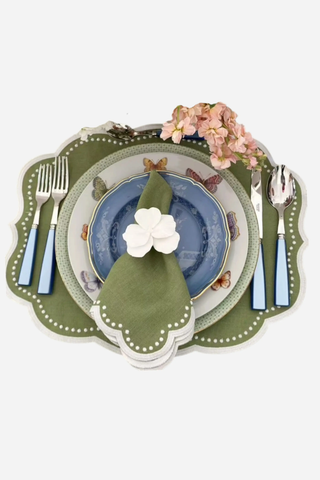 Don Lino Border Dots Placemat, Green