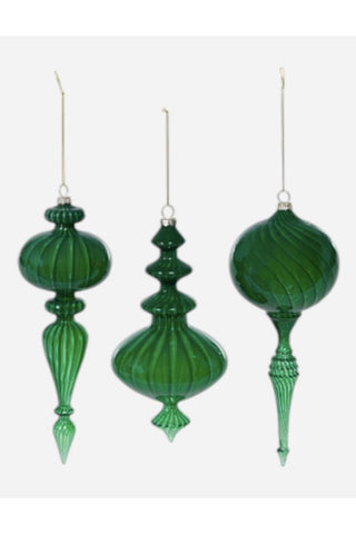 Park Hill Luminous Green Glass Finial Ornament