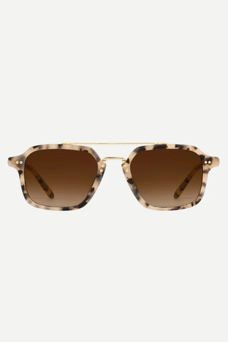 Krewe Colton Sunglasses, Matte Oyster 18K Krewe
