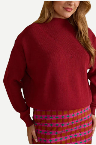 Double A Amelia Sweater, Cranberry