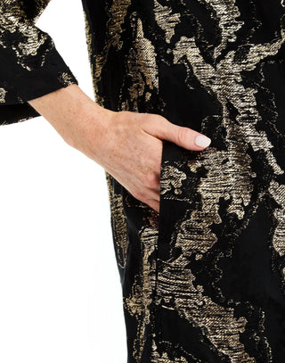 Mestiza Ines Caftan Mini Dress, Black Gold