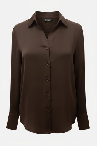 Renuar Woven Blouse, Chocolate