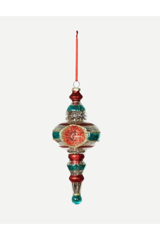 Park Hill Retro Reflector Ball Finial Ornament, Red