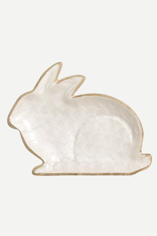 Two's Company Hand Crafted Bunny Tray Platter