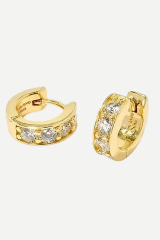 Allison Avery Wren Huggies Earrings, Small, Diamond/Gold