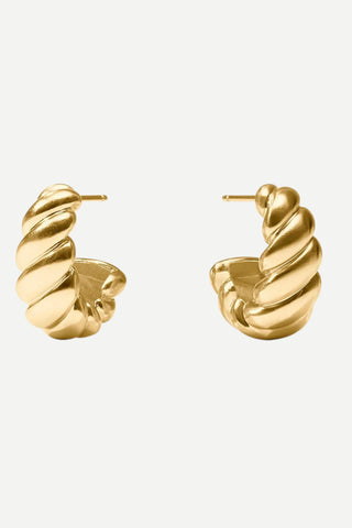 Julie Vos Ravello Statement Small Hoop Earring, Gold