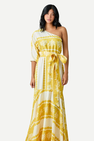 LAVI Isabella One Shoulder Maxi Dress, Yellow LAVI