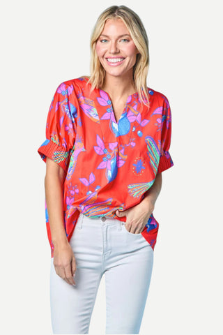 Sheridan French Chloe Blouse, Cherry Songbird