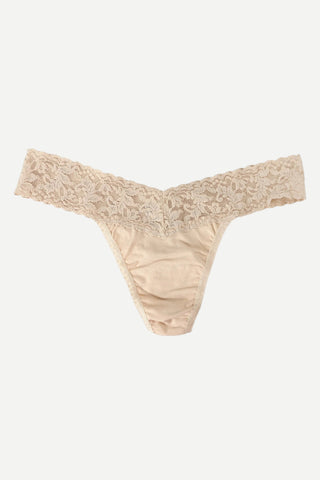 Hanky Panky Cotton Low Rise Wrapped Thong, Chai