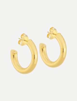 Sheila Fajl Thin Petite Chantal Hoops, Brushed 18K Gold Plated