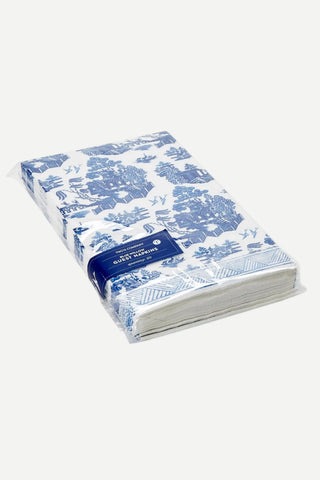 Two's Company Blue Willow 3-Ply Paper Dinner Napkin / Guest Towel TWO'S COMPANY