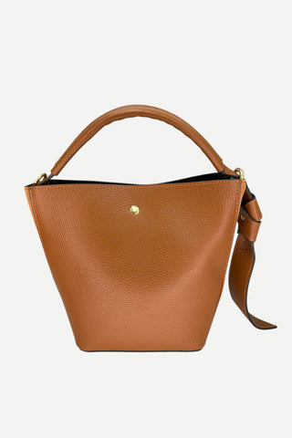 Le Feme Chateau Classic Medium Bucket Handbag, Tan