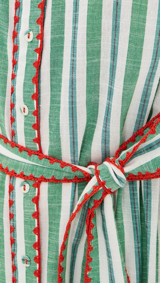 Carolina K, Valerie Kaftan Dress, Green Stripe Carolina K