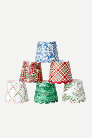 Twos Company, Holiday Paper Lamp Shade Cover, Bows